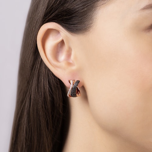 Kolczyki Savicki: różowe złoto, diamenty